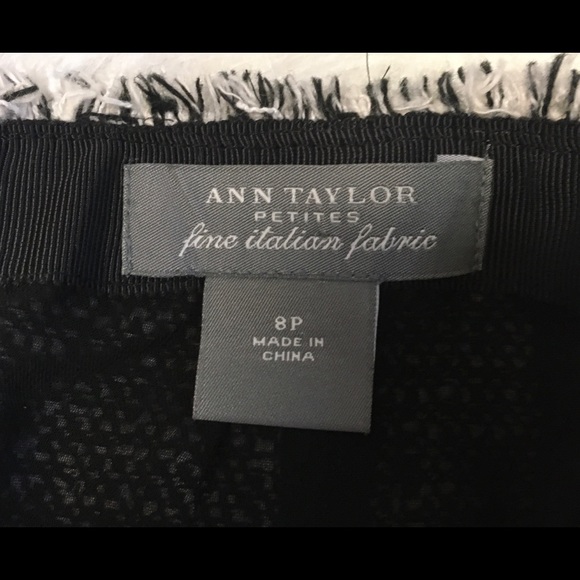 Ann Taylor Tweed Italian Black Career Skirt 8P - Picture 4 of 6